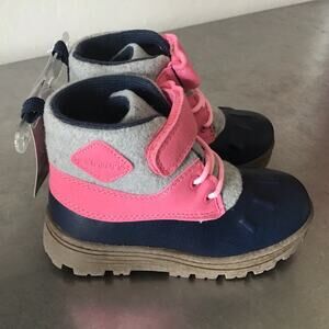 NWT Carters Pink, Blue and Gray Winter Boot 9